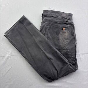 Dickies Flex Regular Fit Carpenter Pants Mens 32x30 Black Canvas Work Trousers
